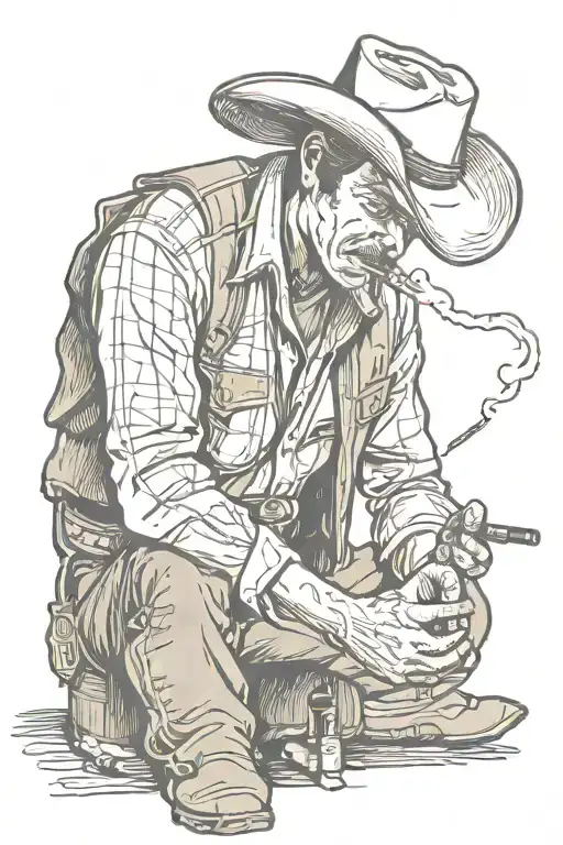 Cowboy Smoking A Cigarette