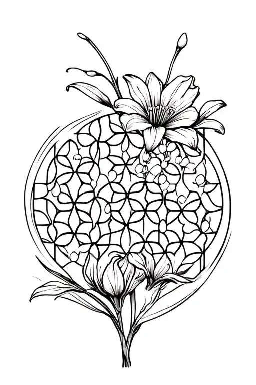 Flower Of Life And Lily Of The Valley With Fineline Details