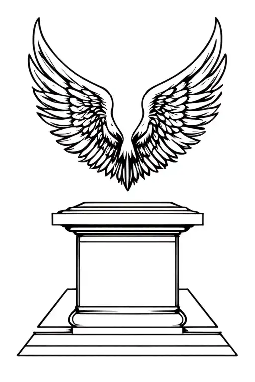 Wings With Background Ir Pedestal