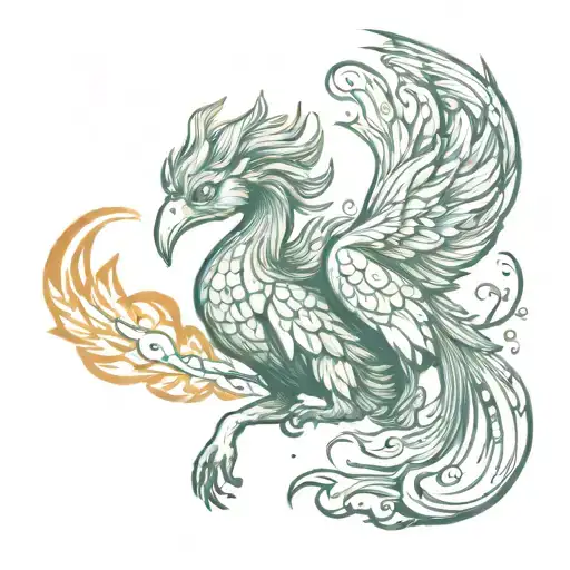 Two Baby Pheonix Morphing Into Pisces And Scorpio Zodiac Sign