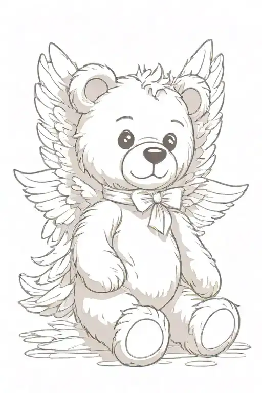 A Teddy Bear With Angel Wings