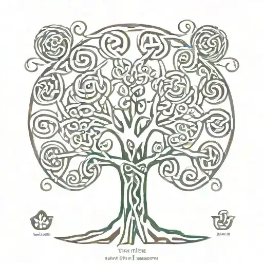 All Celtic's Runes Tree Of Life Growing Together