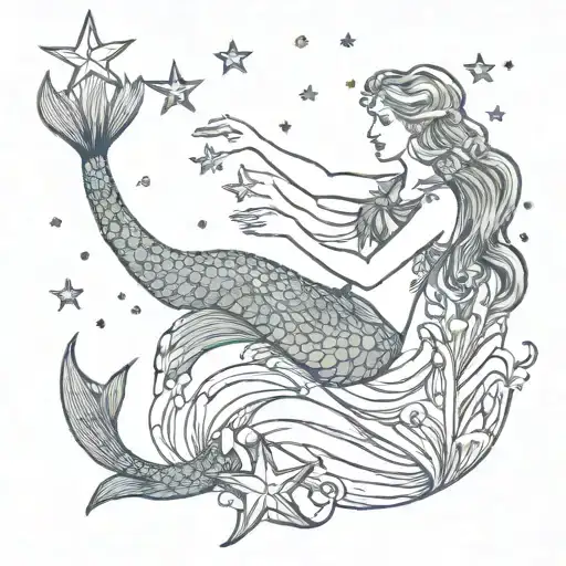 Mermaid Reaches For A Star