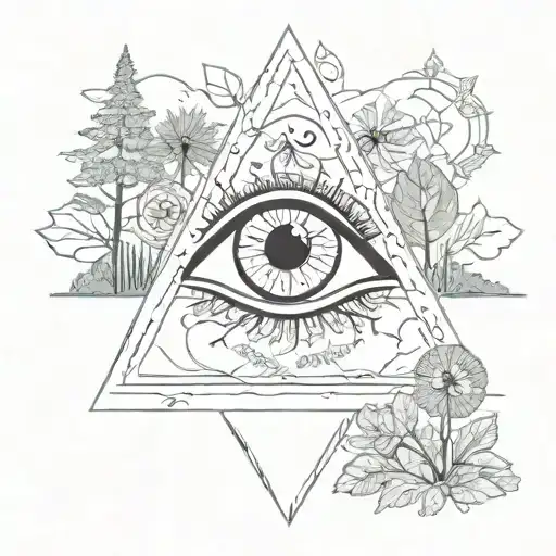Triangle With Eye Surrounded By Nature