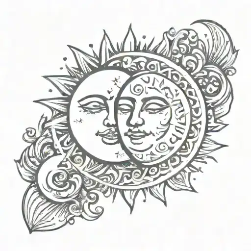 Sun And Moon Merging Together