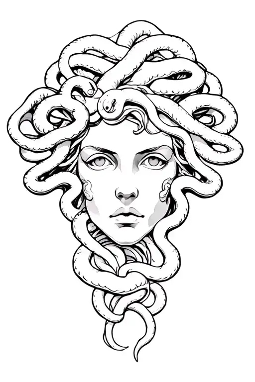 Medusa Head With Snakes Intertwined