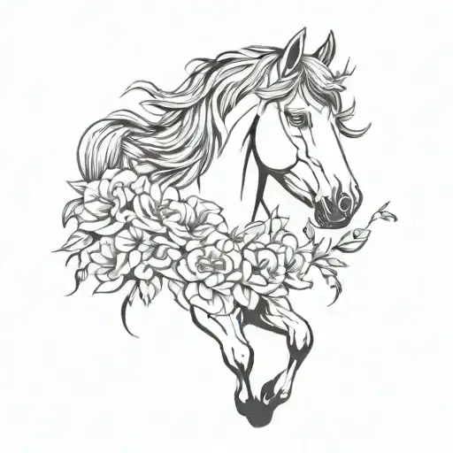 Horse And Flowers Aesthetic