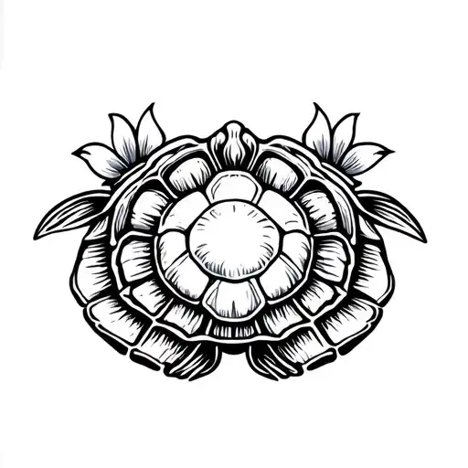 Turtle Mussel Flowers In The Background