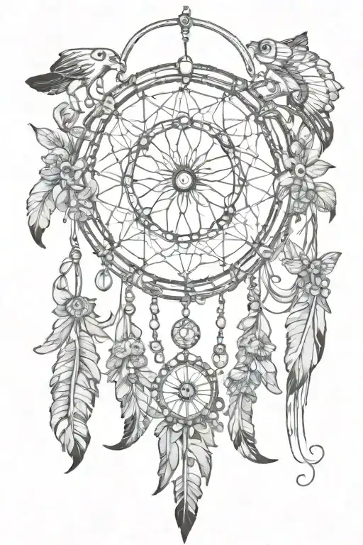 Psychedelic Dream Catcher With Mushrooms And Fairies