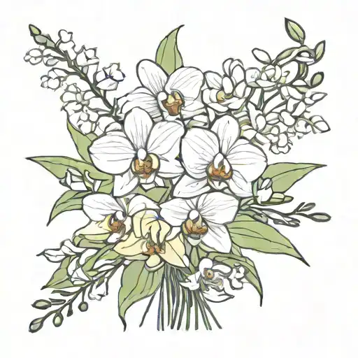 Orchid And Daisy Bouquet