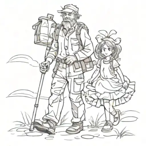 Father With Daughter Going