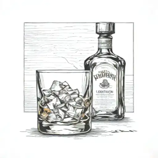 Whiskey Bottle And Glass
