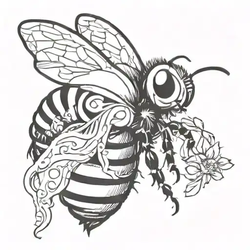 Bee Dressed Up As A Ghost Holding