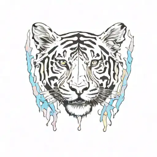 Peace Symbol Tiger Skin Glass Bones