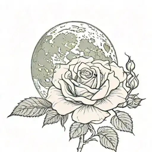 Moon And Rose