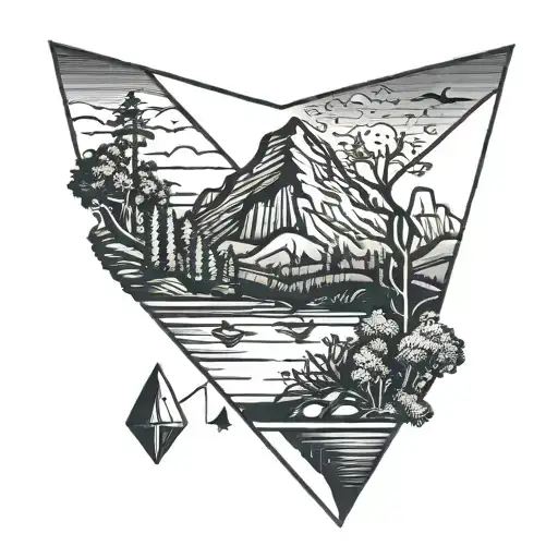 Arrowhead Landscape Tattoo Featuring