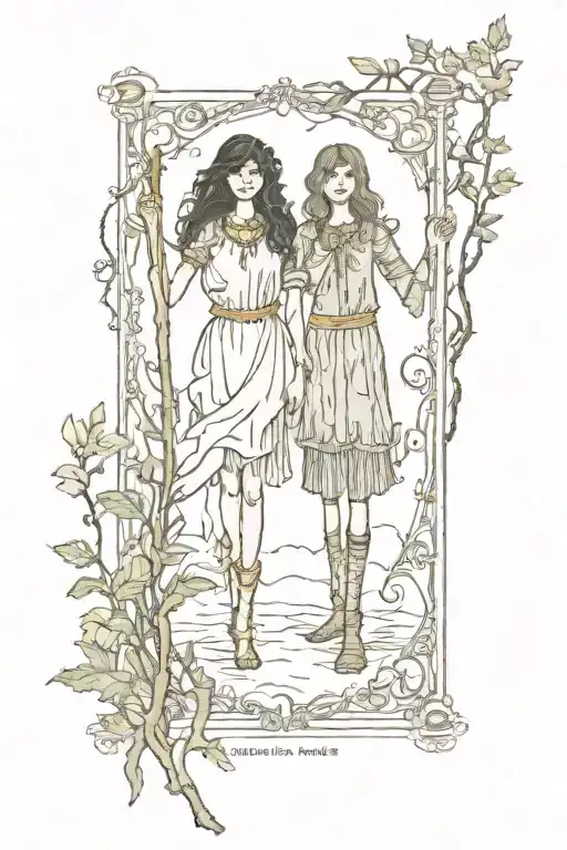 Tarot Card Two Of Wands Delicate Person Standing