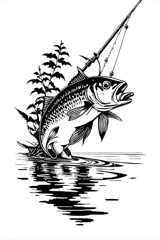 Gothic Peaceful Fishing Calf Sleeve