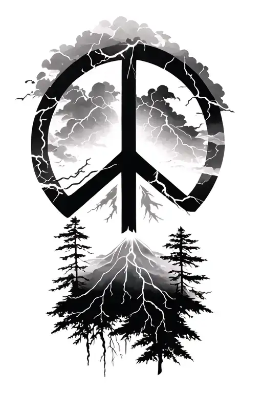 Peace And Lightining Storm And Time And Nature