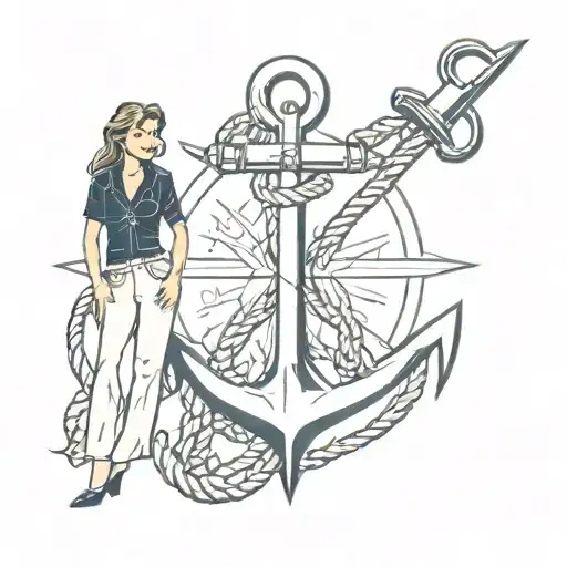 Navy Anchor Women Full Body