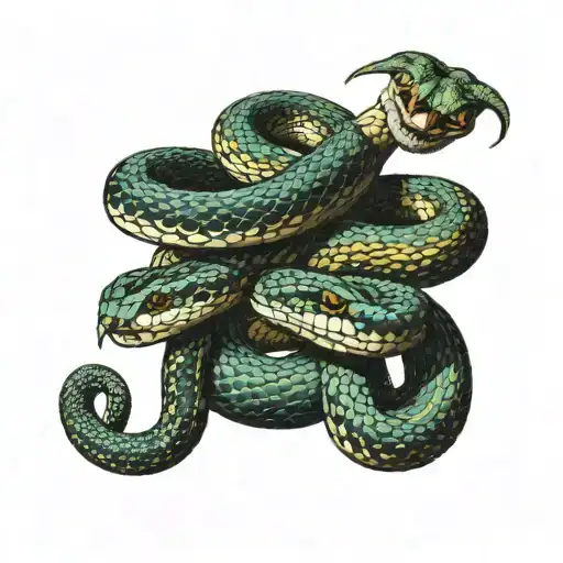 Snake Fighting Each Other Eyeball