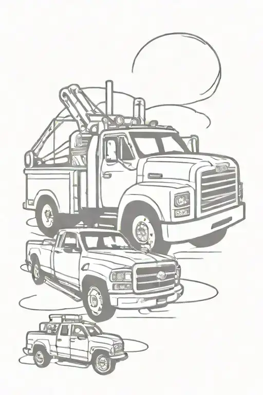 Tow Truck Memorial Tattoo For Dad