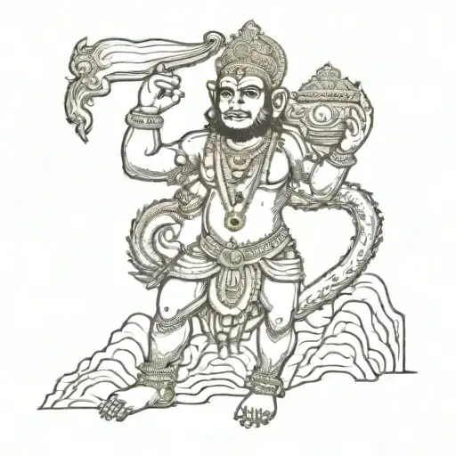 Hanuman Carrying A Mountain