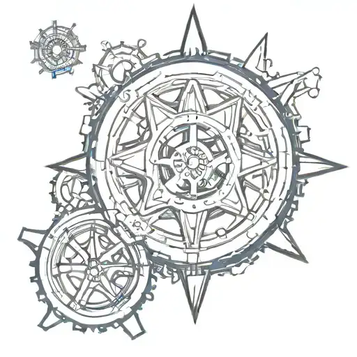 Nautical Star And Gear Integrated