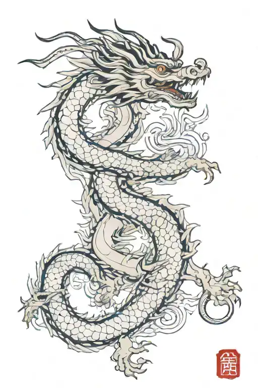 Japanese Dragon With Orthodox Icons Around It