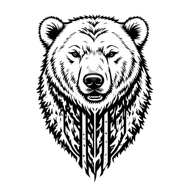 Simple Polar Bear In The Woods