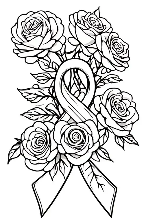 Cancer Ribbon Roses Crosario Rosas Flores