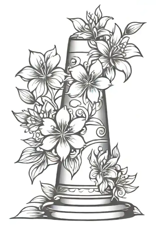 Narcissist Flowers On Traffic Cone