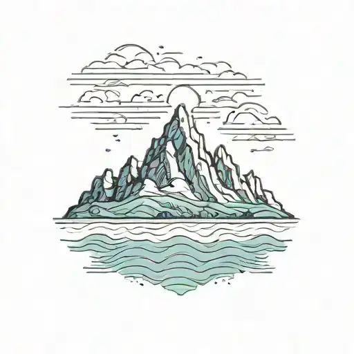 Mountain With Ocean Scene