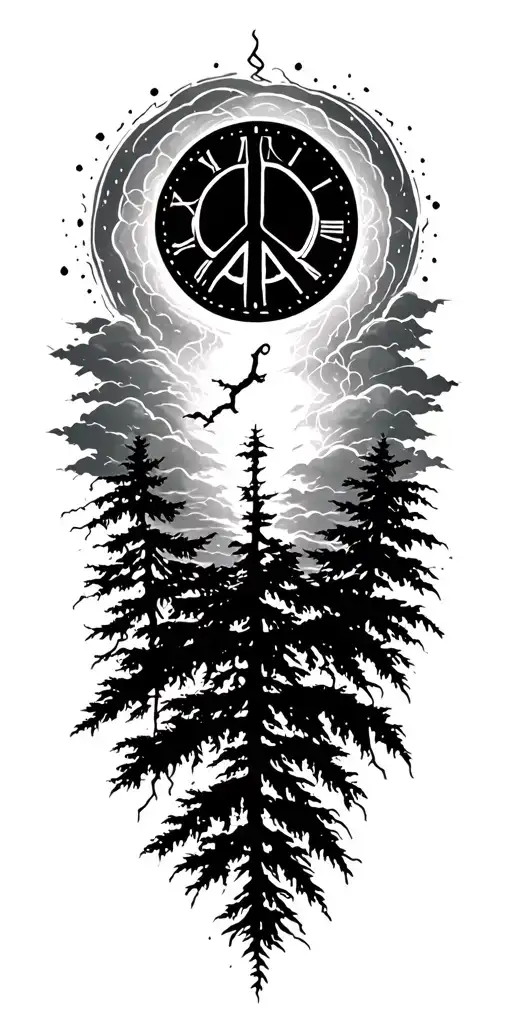 Peace And Lightining Storm And Time And Nature