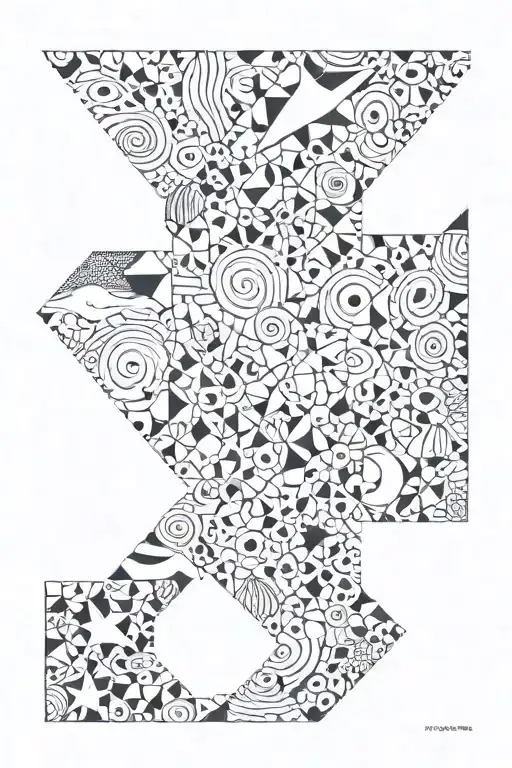 A Geometric Pattern With Hidden Sea Animal Shapes Integrated Throughout