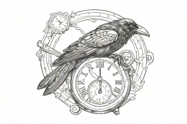 Raven With Stop Watch