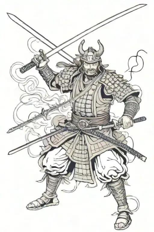 Samurai Warrior Battling Inner Demons