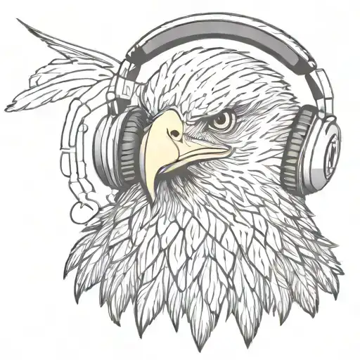 Eagle With Headphones