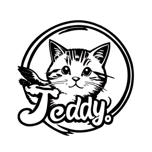 The Name Teddy With A Cat Flying Around The Name Teddy