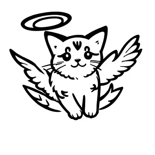 The Name Teddy With A Cat Flying Around With A Halo