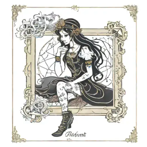 Goth Girl Tarot Card