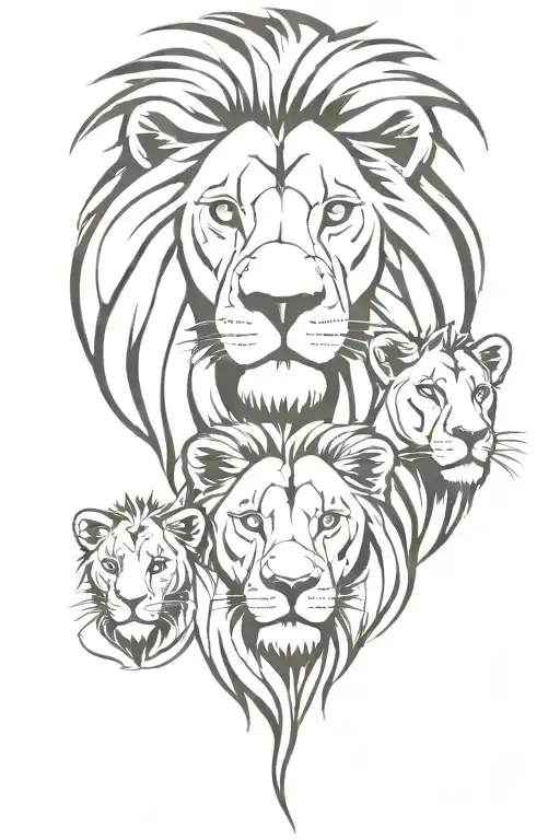 Lion Family 4 People