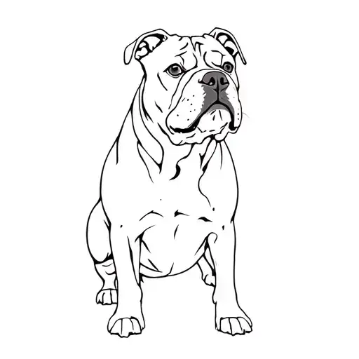 A Black And White American Bully Dog