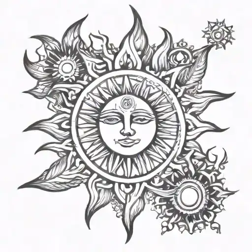 Mens Sun Tattoo Design