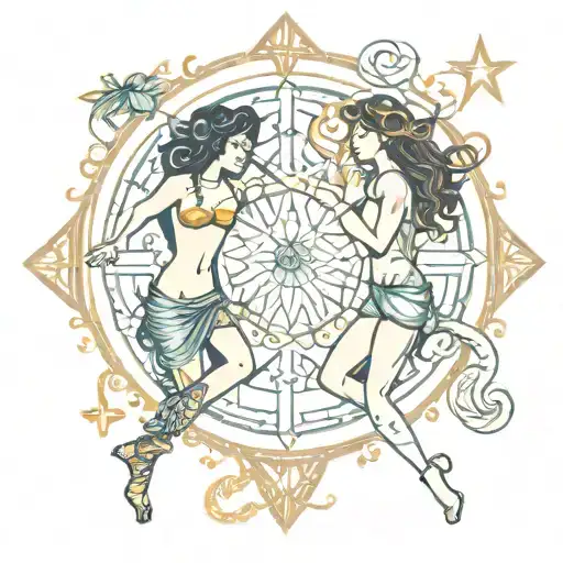 Gemini Zodiac Sign Water Sign And Mercury Sign Intertwined