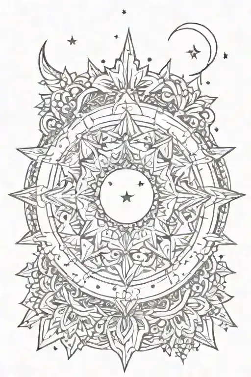 Mandala Moon Stars