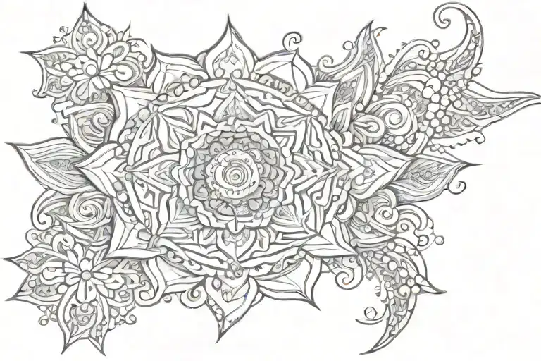 Moon Star Mandala Design Incorporating