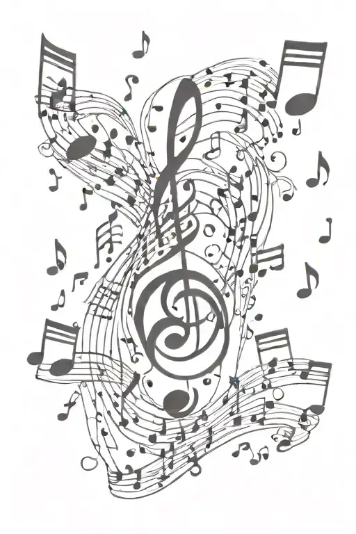Love Music Musical Notes Floating Around