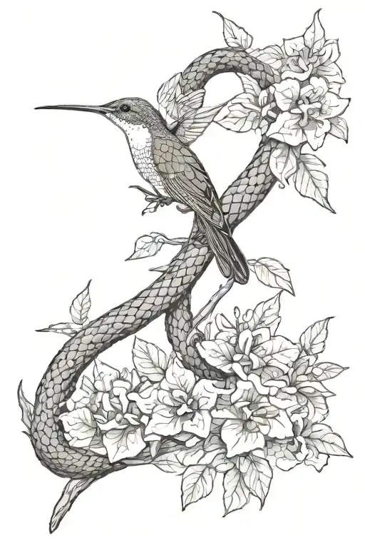 Snake And Humming Bird