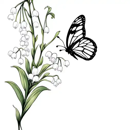 Lily Of The Valley And Butterfly